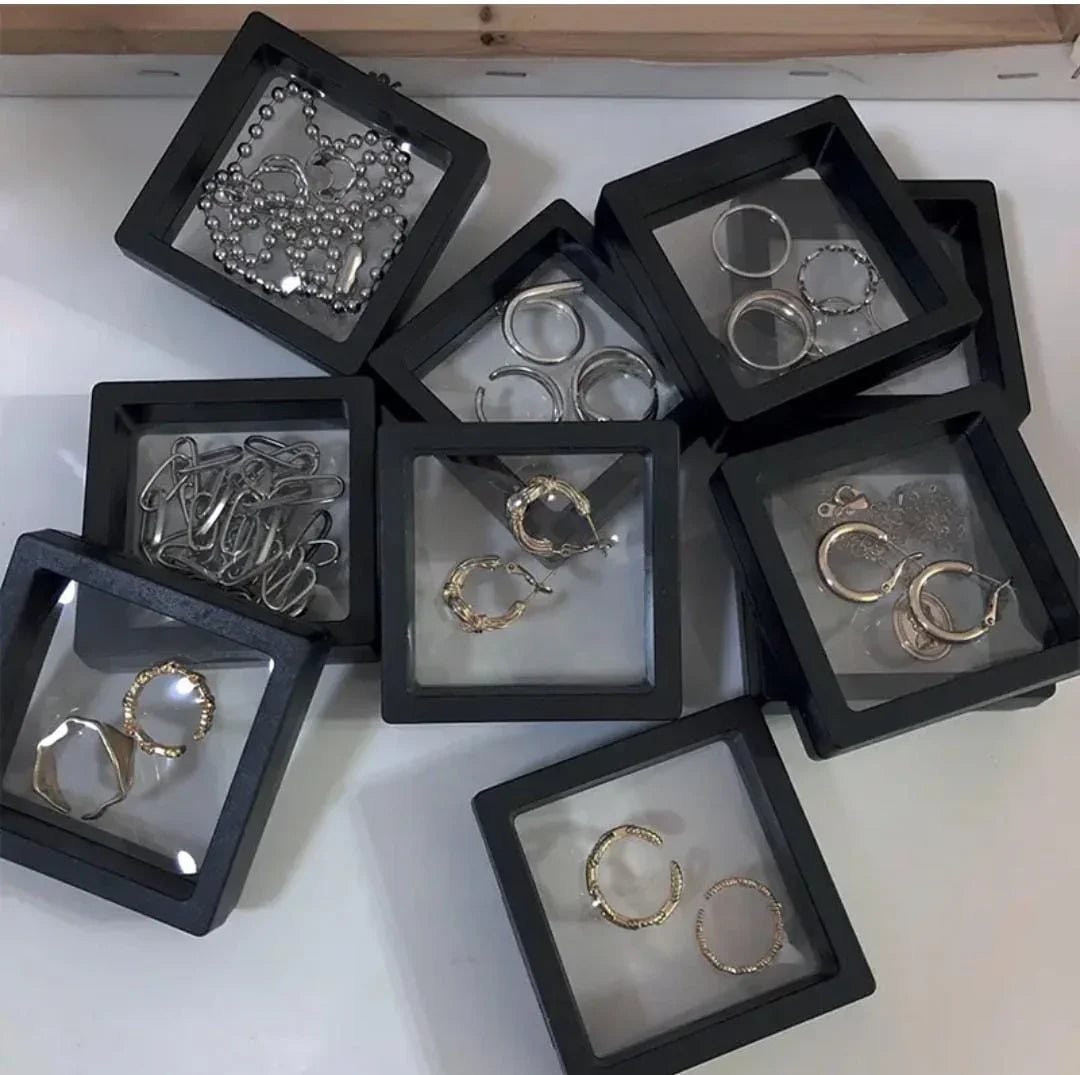 (Buy 1 Get 1 Free) PE Film Jewellery Display Box Moisture-Proof Storage Box I Black Colour
