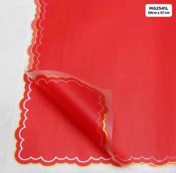 Premium Red Wrapping Paper Plastic l Pack of 20 Sheets