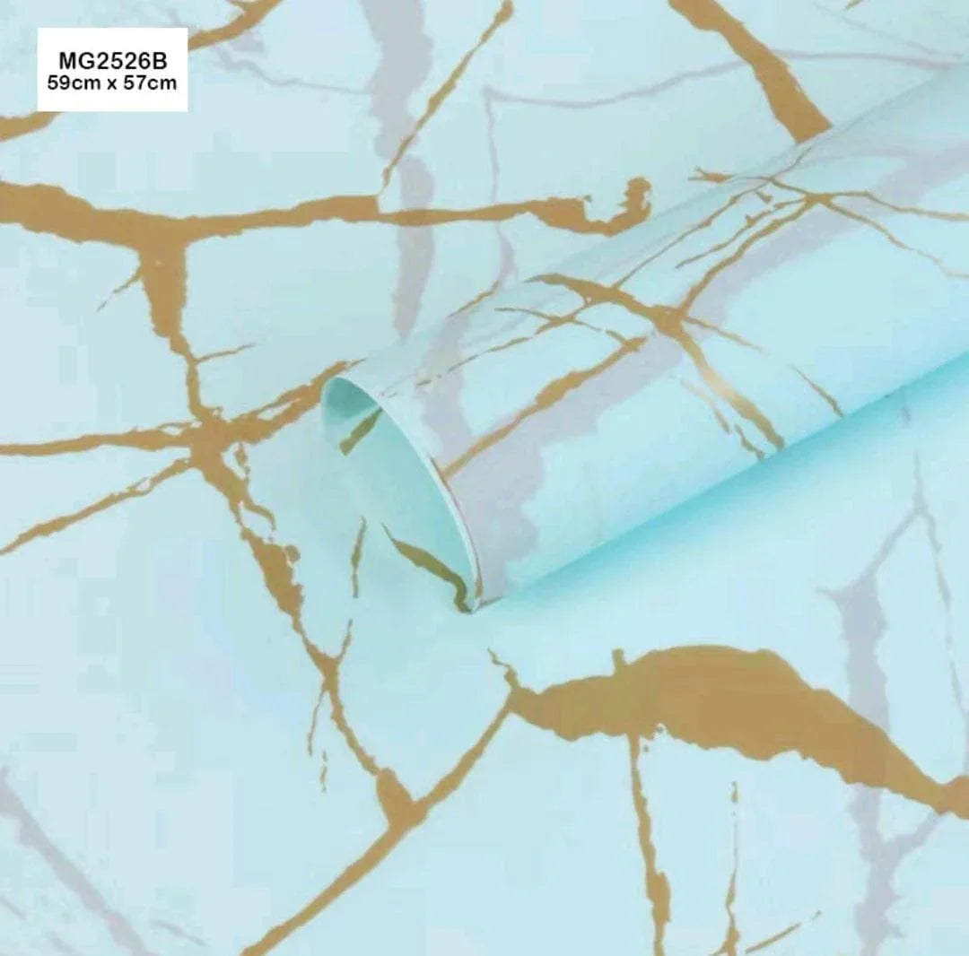 Premium Sky blue Wrapping Paper Plastic l Pack of 20 Sheets