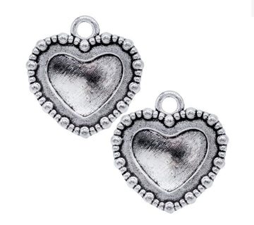 Antique Heart Metal Craft Fittings – Set of 2 | Vintage DIY Embellishments
