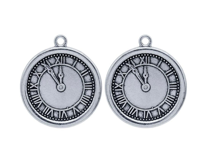 Roman Watch Dial Metal Craft Charms – Set of 2