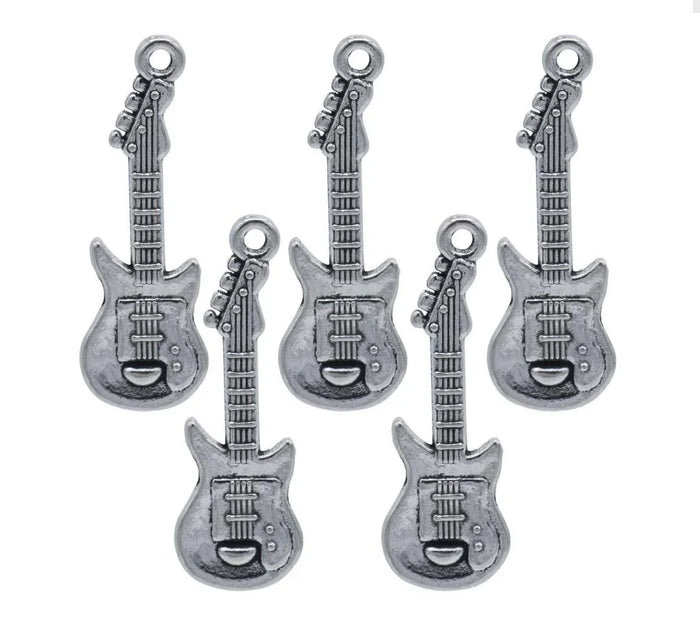 Metal Craft Charms – Guitar Design  DIY Jewellery & Art Ball Pen (5pcs)