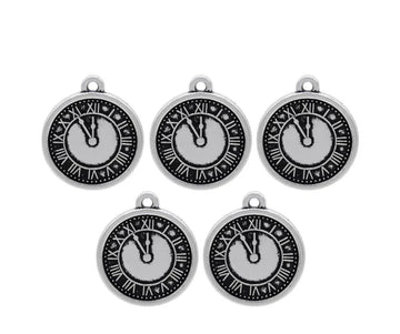 Antique Roman Clock Charms – Set of 5