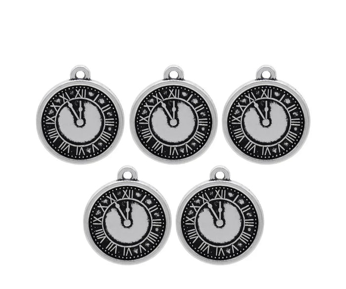 Antique Roman Clock Charms – Set of 5
