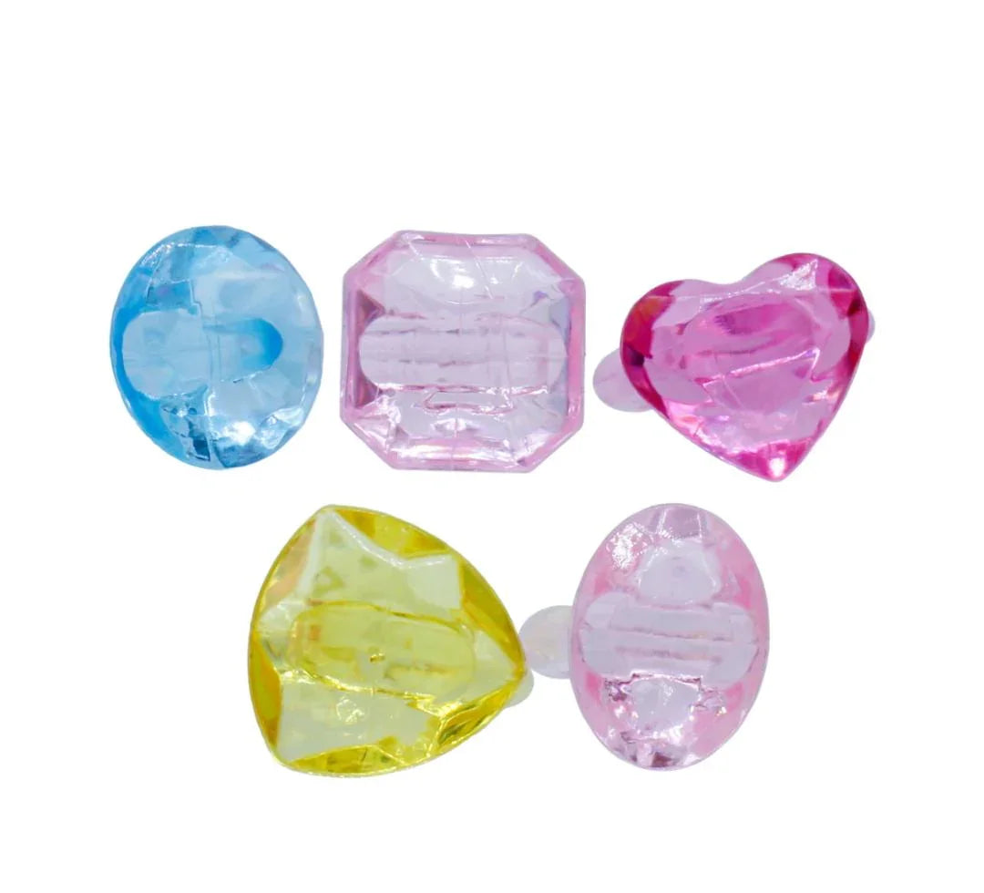 Miniature Transparent Colour Diamond Ring 5 Pics MMTC16