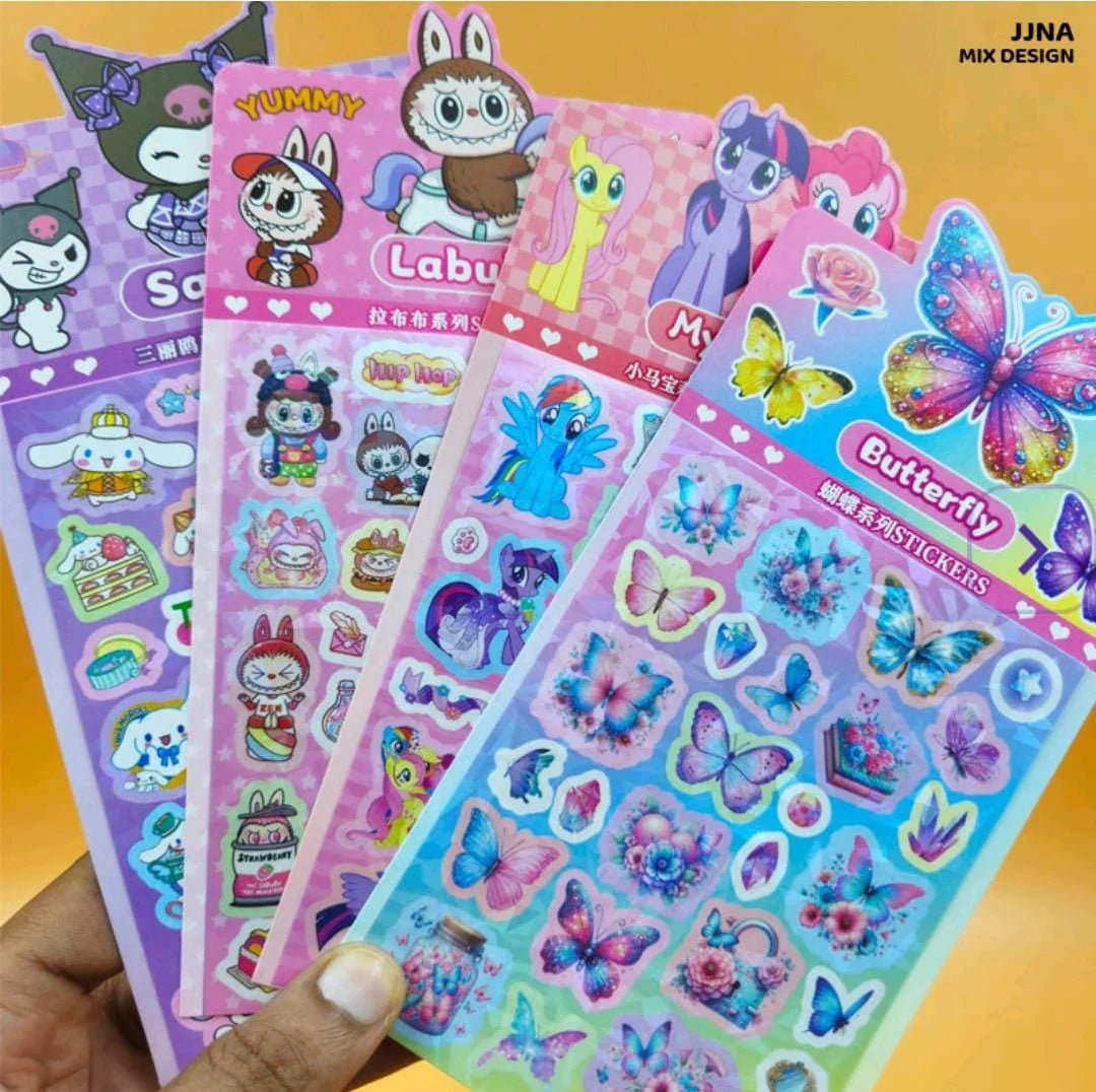Multi pattern kids crafting stickers (1 sheet)