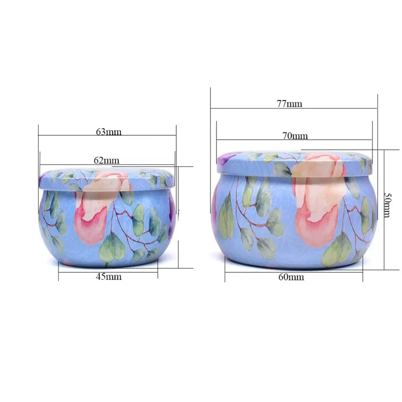 Metal Tin Boxes jars for candles, storage, Flower succulents