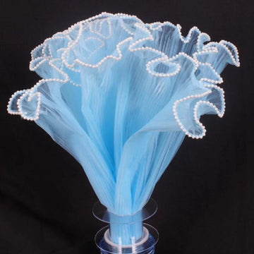 Premium Blue Wrapping Paper Net Wrinkled with Pearl 64 cm long  | Gift Wrappers | Premium 2026 Edition