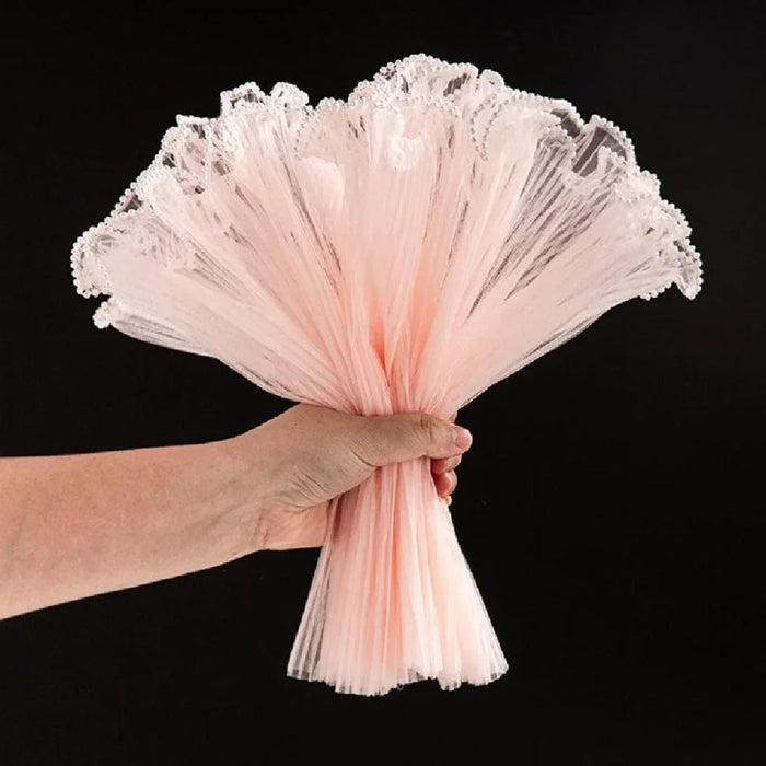 Premium Peach Wrinkled Net Wrapping Paper with Pearl | 64cm Gift Wrapper I Used in combination with pipe cleaners