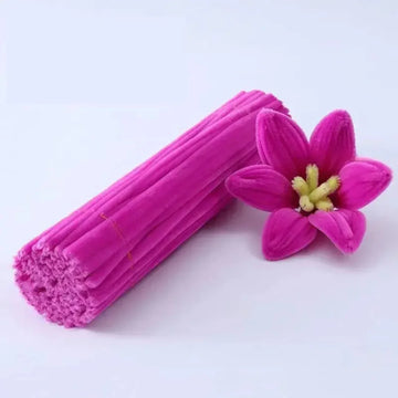 Dark Pink Pipe Cleaners for Craft & Bouquet | 100 Pc Pack