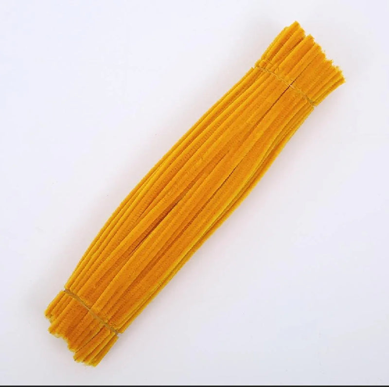 Golden Yellow Plain Pipe Cleaner for Craft and Bouquet l Pack of 100Pc