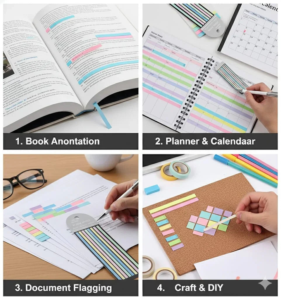 Sticky Notes Pastle 8 Stripe 14Cmx5Mm (88201)