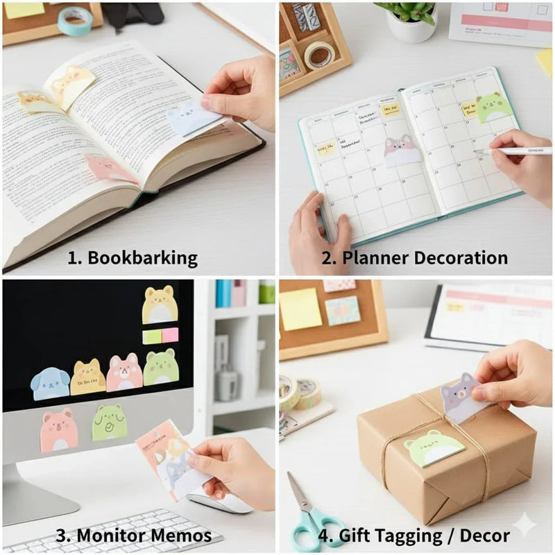 Cute Sticky Notes, Korean Designed Post sticks of pastel colours. (Pack of 2 Sticky Notes)
