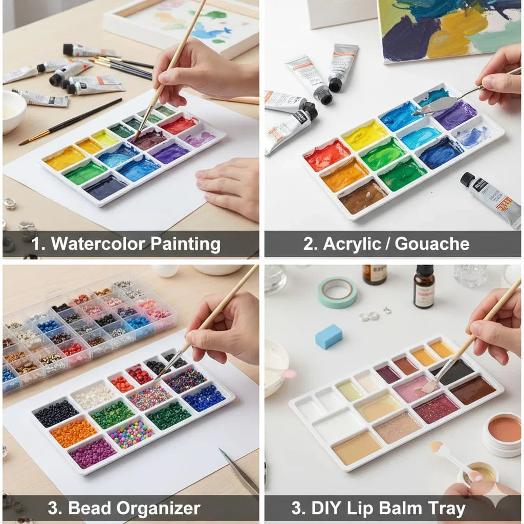 jags-mumbai Paint Palettes and Knives Small Rectangle Colour Mixing Plate