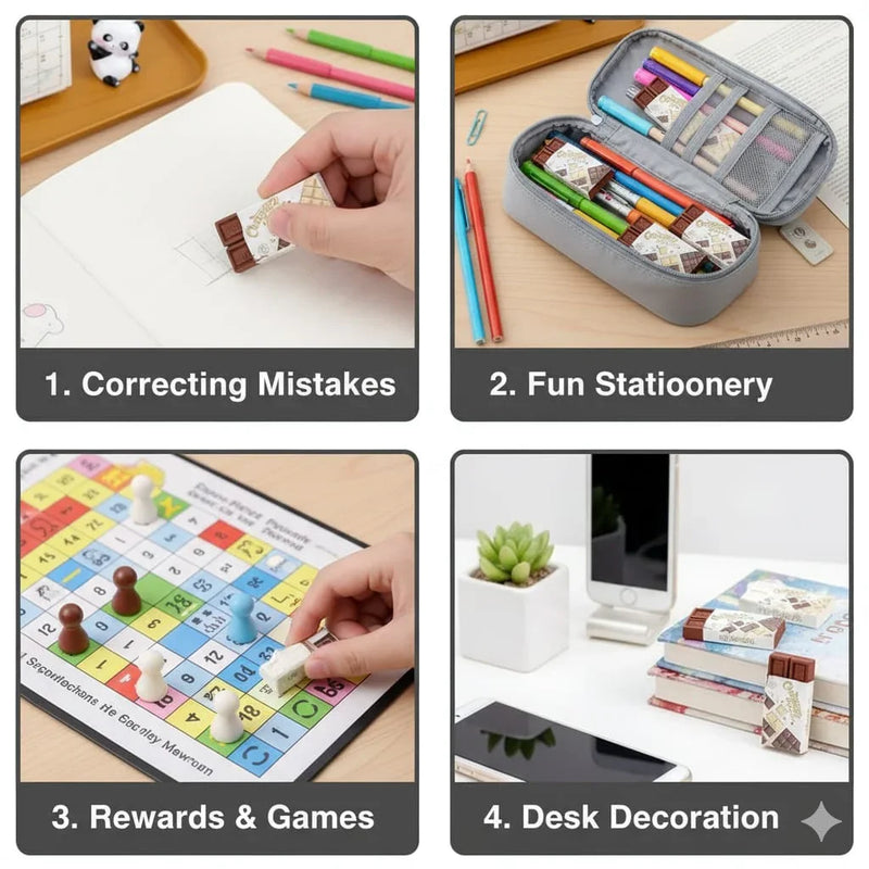 (BUY 1 GET 1 FREE ) Cute mini chocolate eraser- Contain 1 eraser