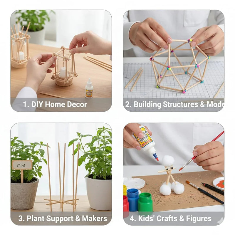 Bamboo sticks for diy & hobby craft | pack of 1 contains 100 sticks