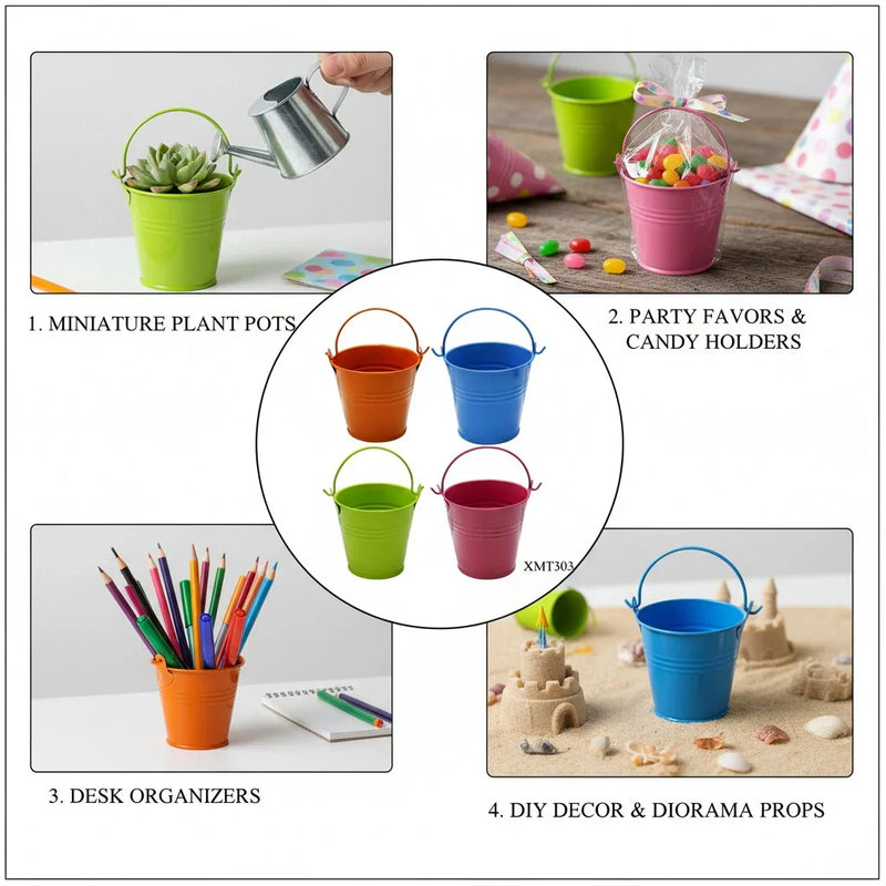 Mini Iron Craft Bucket – Vintage Metal Container for DIY Décor, Crafts & Miniatures