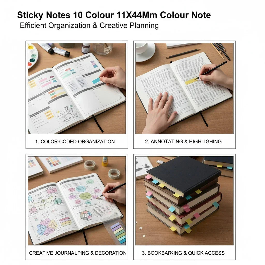 MG Traders Pack Sticky Notes 8629 Sticky Notes 10 Color 11X44Mm Color Note  (Contain 1 Unit)