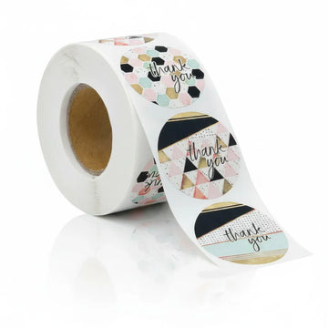 Thank You Stickers & Labels for Packaging (500 Sticker Roll of 1 Inch)