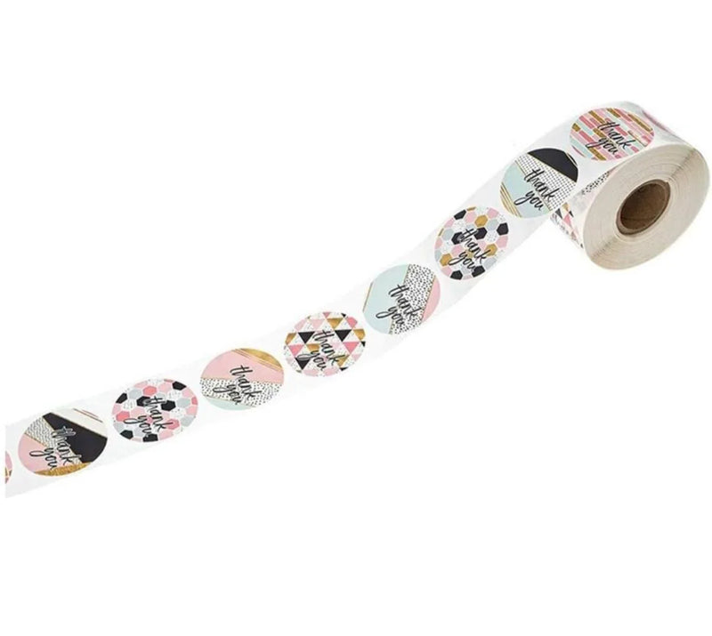 Thank You Stickers & Labels for Packaging (500 Sticker Roll of 1 Inch)