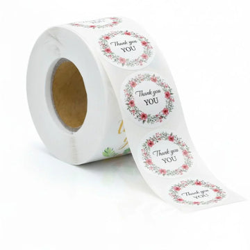 Thank You Stickers & Labels for Packaging (500 Sticker Roll of 1 Inch)