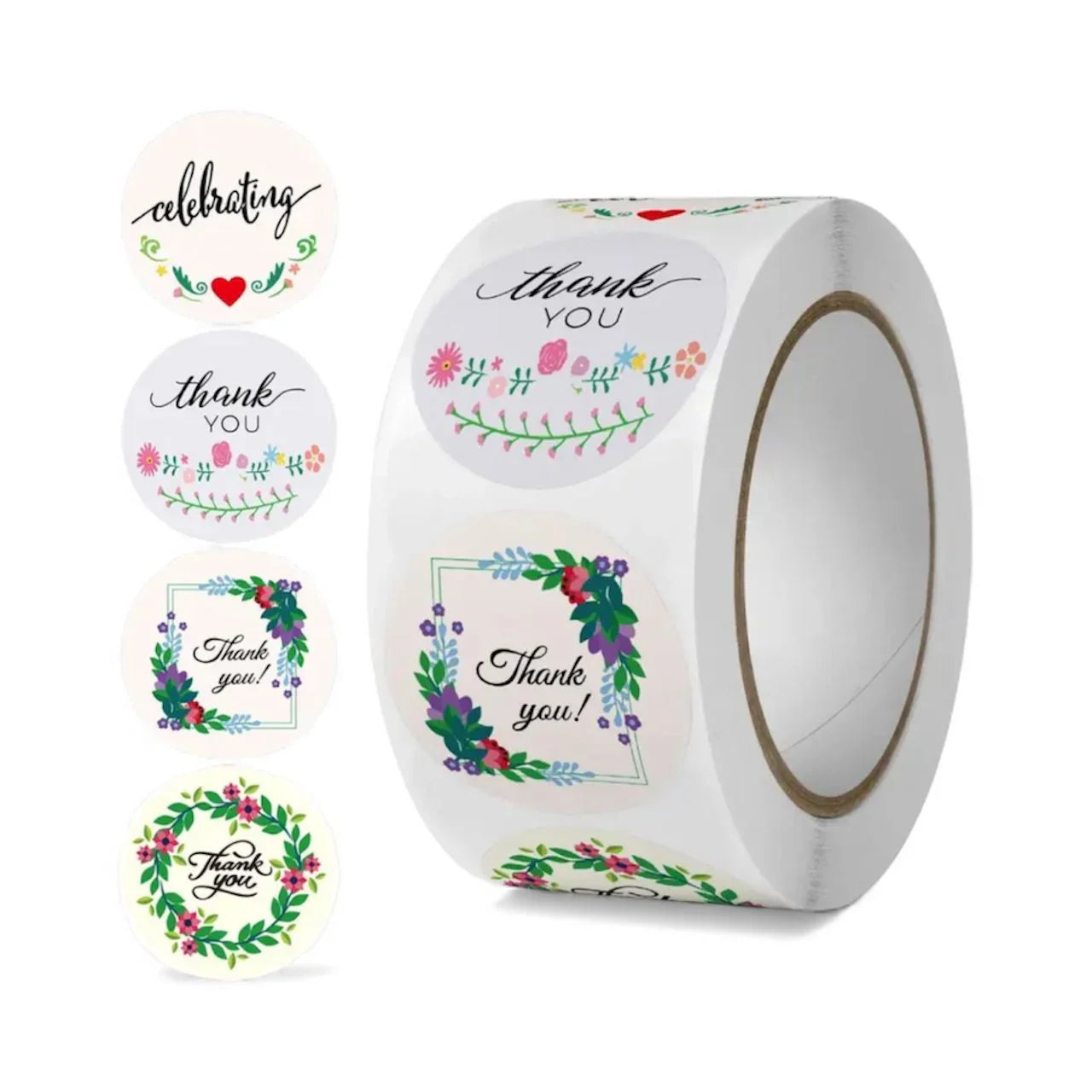 Thank You Stickers & Labels for Packaging (500 Sticker Roll of 1 Inch)