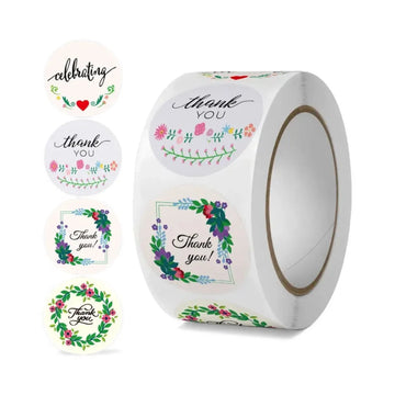Thank You Stickers & Labels for Packaging (500 Sticker Roll of 1 Inch)