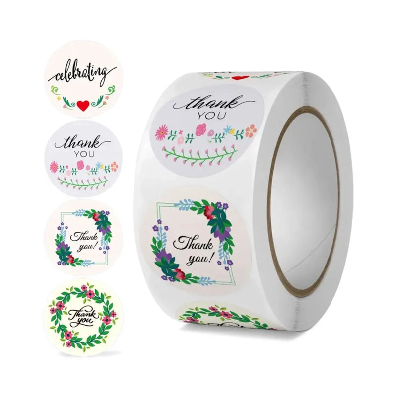 Thank You Stickers & Labels for Packaging (500 Sticker Roll of 1 Inch)