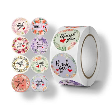 Thank You Stickers & Labels for Packaging (500 Sticker Roll of 1 Inch)