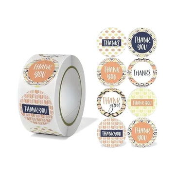 Thank You Stickers & Labels for Packaging (500 Sticker Roll of 1 Inch)