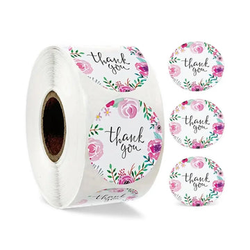 Thank You Stickers & Labels for Packaging (500 Sticker Roll of 1 Inch)