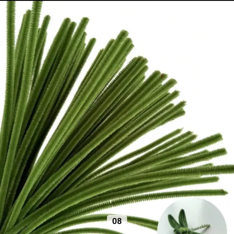 Light Olive Green Plain Pipe Cleaner for Craft and Bouquet l Pack of 100Pc