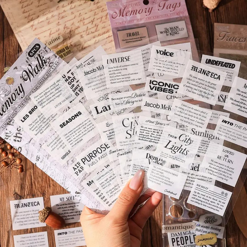 (Pack of 2) Premium Journal quote Sticker Memory Walk l Pack of 1 contains 6 sheets