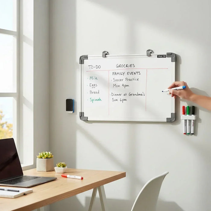 1ft x 1.5ft Double-Sided Whiteboard and Chalkboard Surface - Both Side Writing - Contain 1 Unit