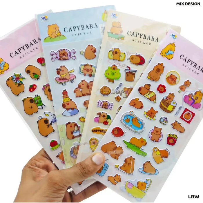 Kawaii Capybara Aesthetic Sticker Sheet