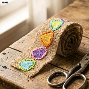 (Buy 1 Get 1 Free )  Heart Jute Lace Roll l  Pack of 1 l 2 meter