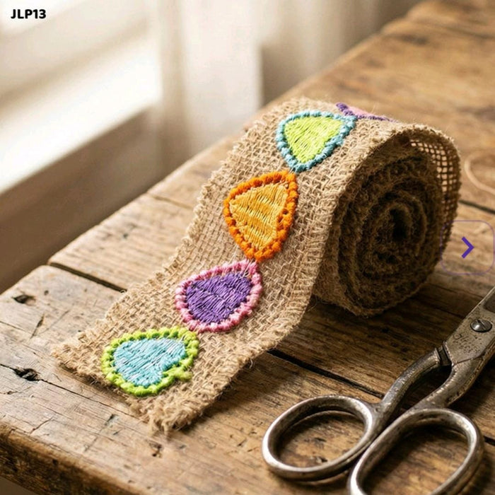 (Buy 1 Get 1 Free )  Heart Jute Lace Roll l  Pack of 1 l 2 meter I Used in combination with pipe cleaners
