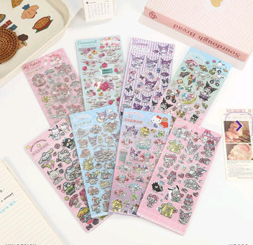 (Buy 1 get 1 Free) Cute Cartoon Crystal 3D Stickers  | Pack Of 1 Contains 1 sheet