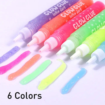 Glow In The Dark Glue l Pack of 6 color l 10ml each