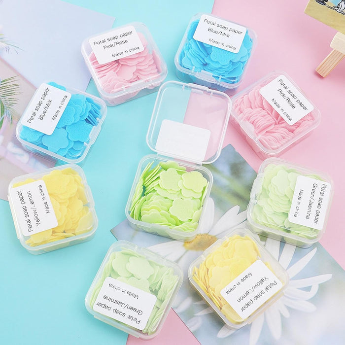 Mini Floral Paper Soap box | Pocket Size Hand Wash Sheets l Pack of 1 mini box