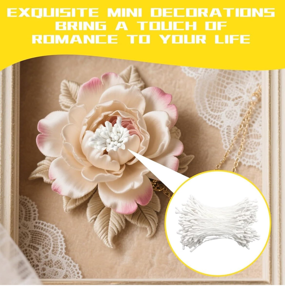 Premium Artificial Flower pollens l Pack Of 1 Contains 400pcs  | Used in combination with pipe cleaners