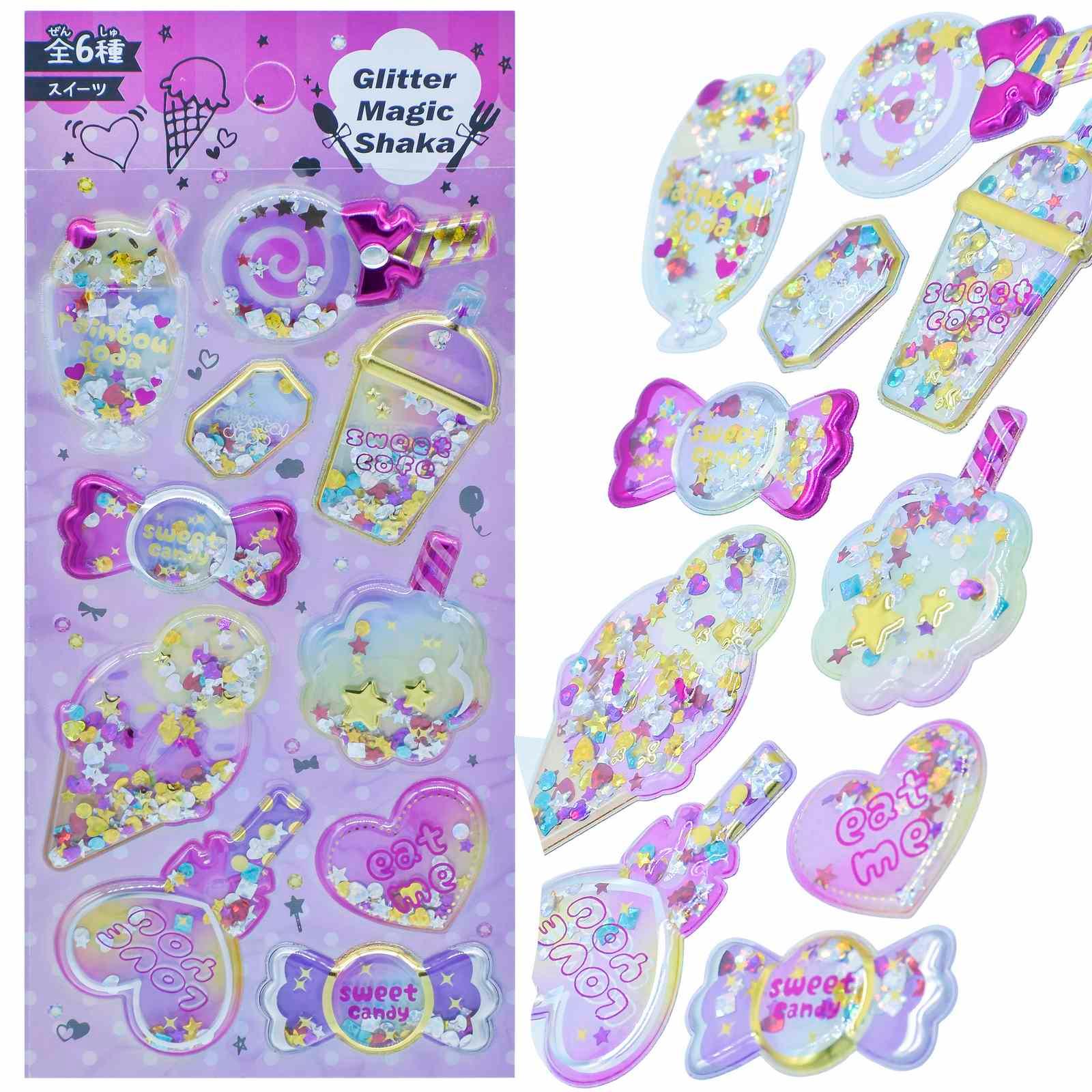 Glitter 3D Magic sticker with sequins l pack of contains 1 sheet