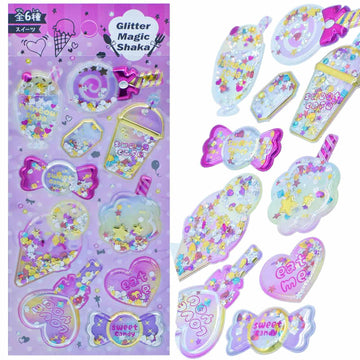 Glitter 3D Magic sticker with sequins l pack of contains 1 sheet