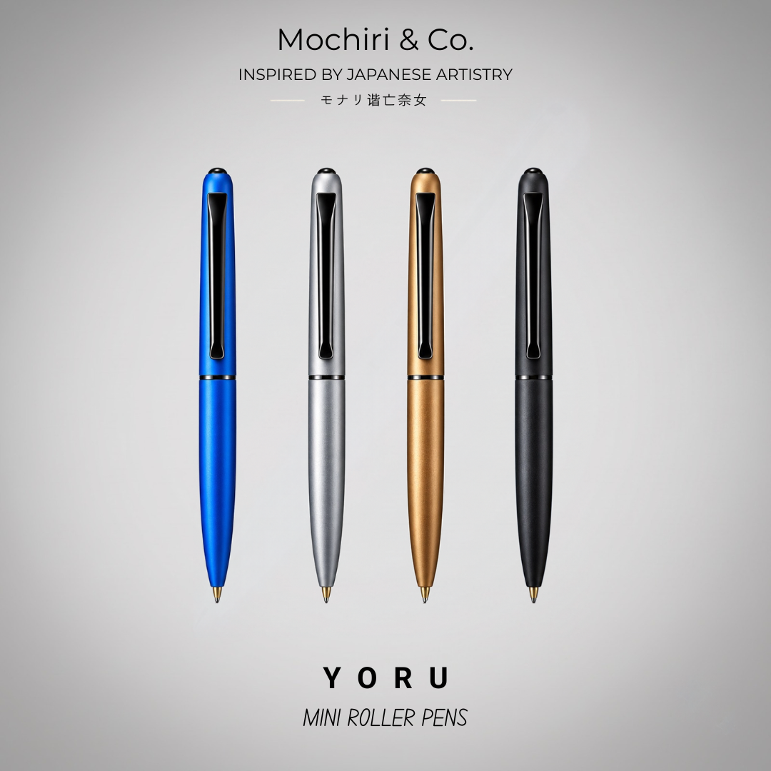 Mochiri & Co. Japan inspired YORU Mini Roller Pens | Pack of 5 | Refined Metal Body | Smooth Writing