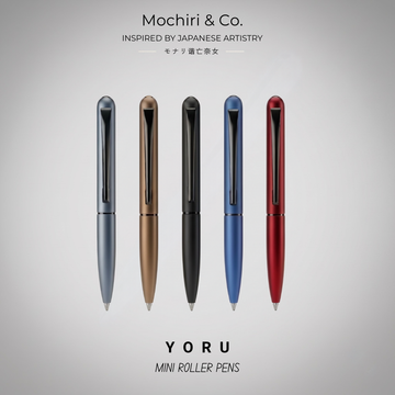 Mochiri & Co. Japan inspired YORU Mini Roller Pens | Pack of 5 | Refined Metal Body | Smooth Writing