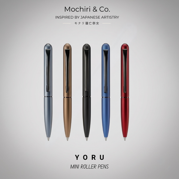 Mochiri & Co. Japan inspired YORU Mini Roller Pens | Pack of 5 | Refined Metal Body | Smooth Writing
