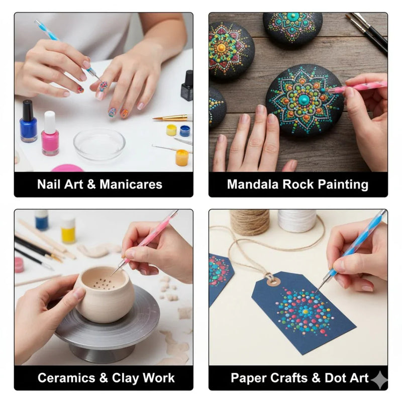 Mandala Dotting Tools with Acrylic Handles | 5-Piece Set