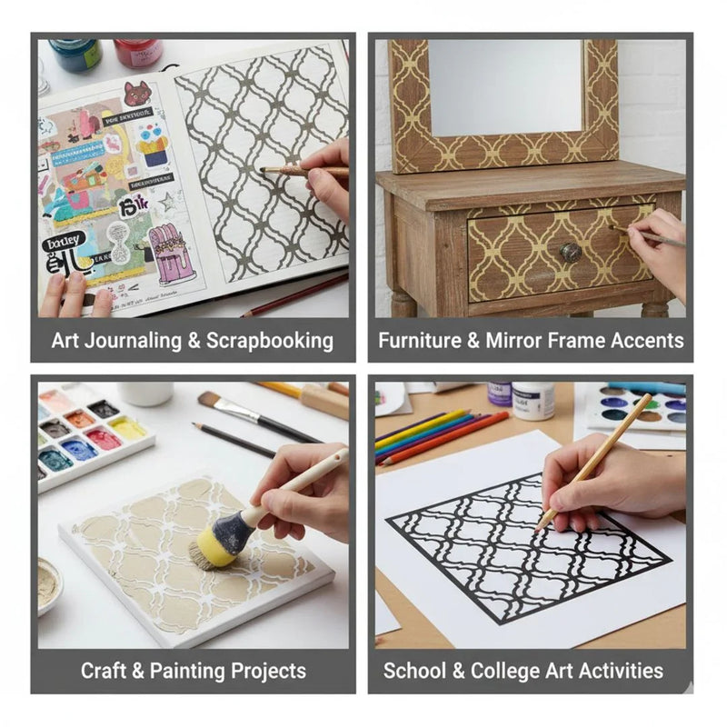 Artistic Impressions: Drawing Stencil Plastic A5 Size Wall decoration  Design for Stunning Home Accents