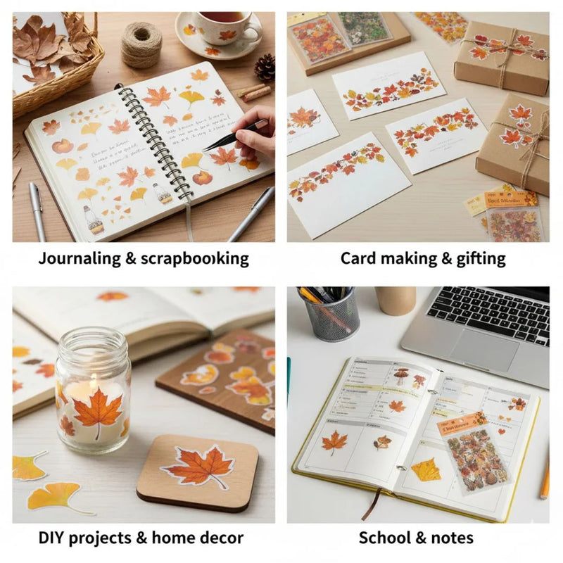 Combo Offer 4 packs (32 sheets) Natural dried flower Sheet stickers for Journaling & Resin