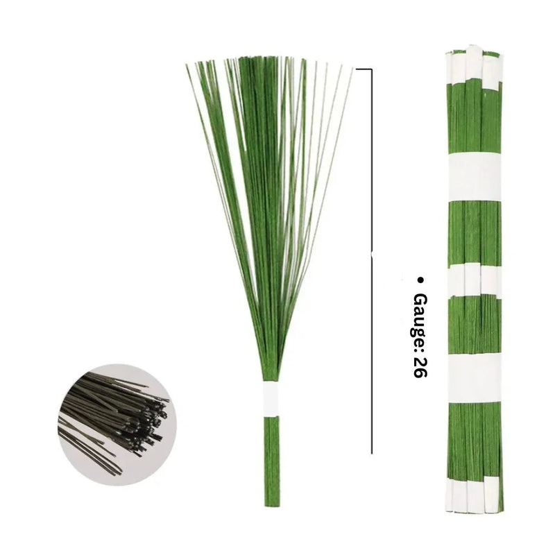 Wire 12Inch 26Gauge 100 Dark Green | Used in combination with pipe cleaners